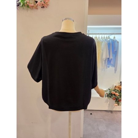 사이드 스트링 레터링 티셔츠