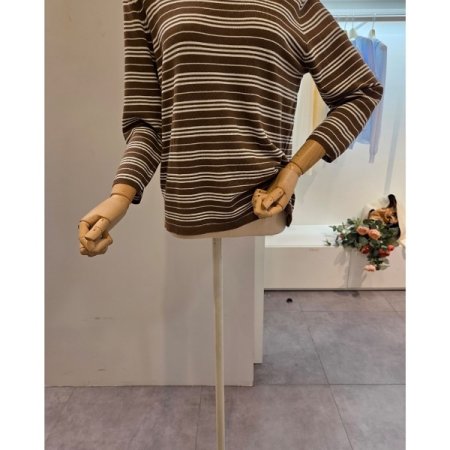 벨트 스트라이프 니트 세트