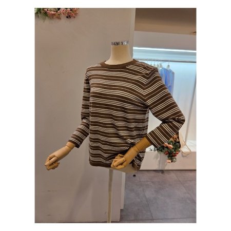 벨트 스트라이프 니트 세트