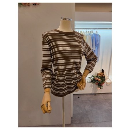 벨트 스트라이프 니트 세트