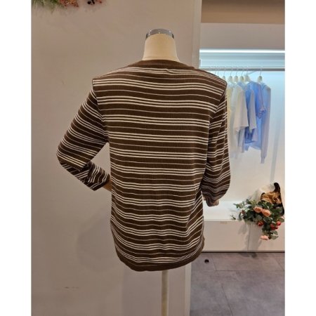 벨트 스트라이프 니트 세트