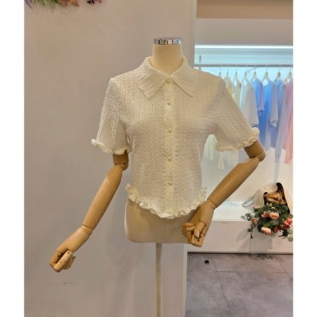 롤링 카라 블라우스