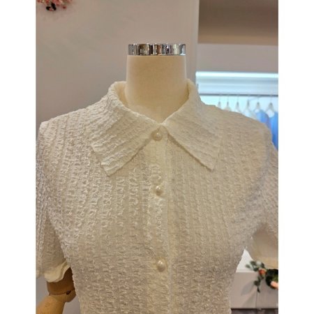 롤링 카라 블라우스