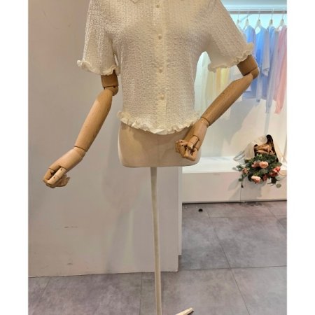 롤링 카라 블라우스