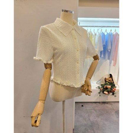 롤링 카라 블라우스