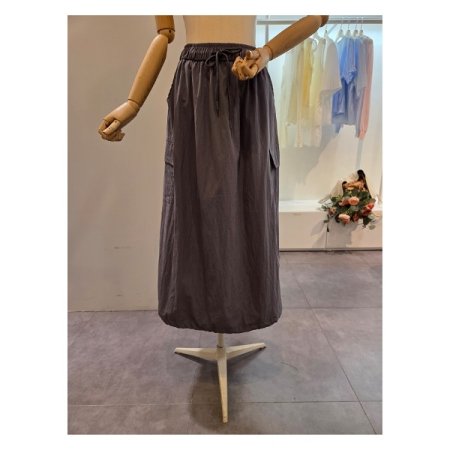 카고 포켓 밴딩 스커트