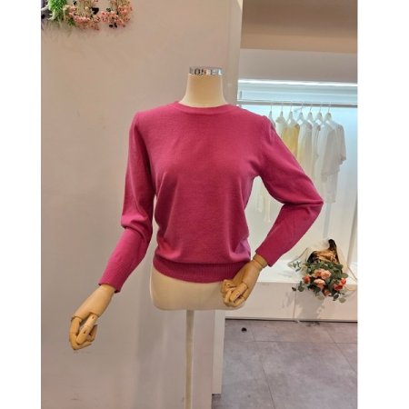 무지 라운드넥 니트