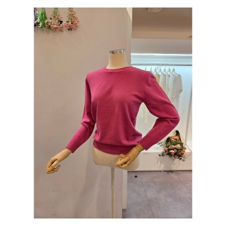 무지 라운드넥 니트