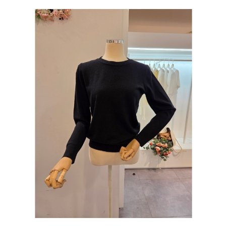 무지 라운드넥 니트