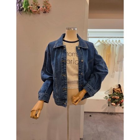 카라 베이직 데님 자켓