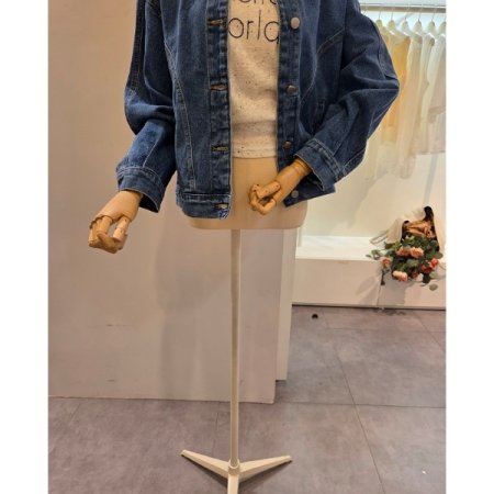 카라 베이직 데님 자켓