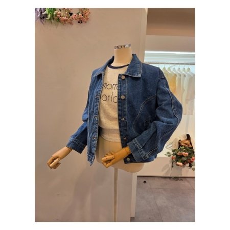 카라 베이직 데님 자켓