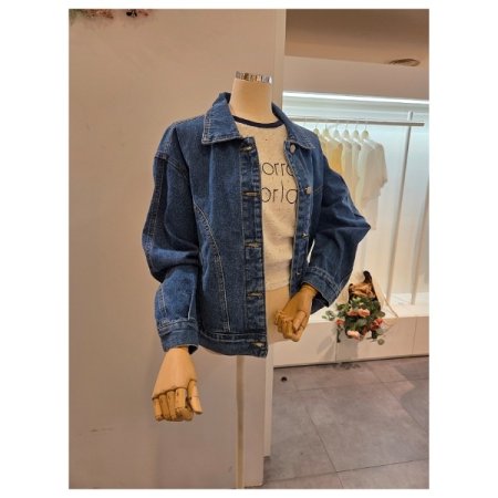 카라 베이직 데님 자켓