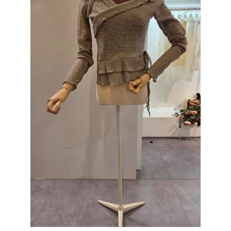 프릴 레이어드 긴팔 티셔츠