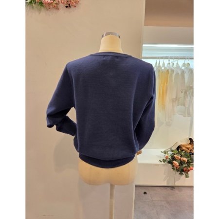 밑단 배색 라운드 가디건