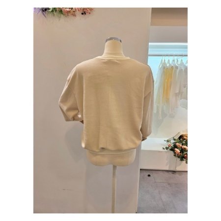 빅 레터링 7부소매 티셔츠