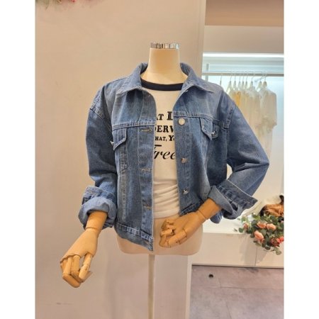 페이크 포켓 데님 자켓