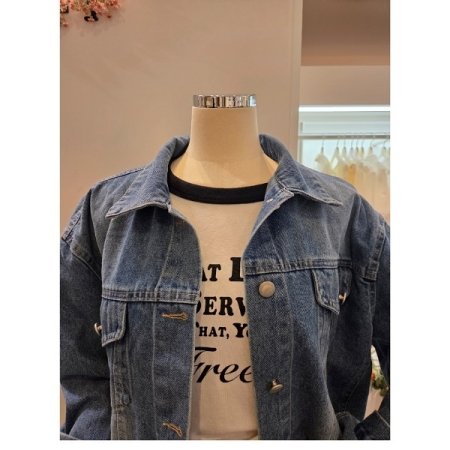 페이크 포켓 데님 자켓
