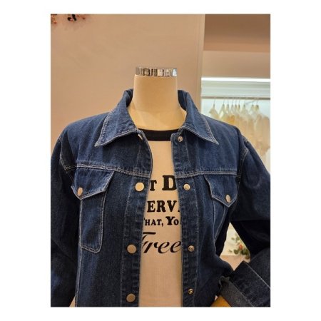 양 포켓 숏 데님 자켓