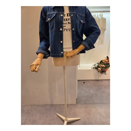 양 포켓 숏 데님 자켓