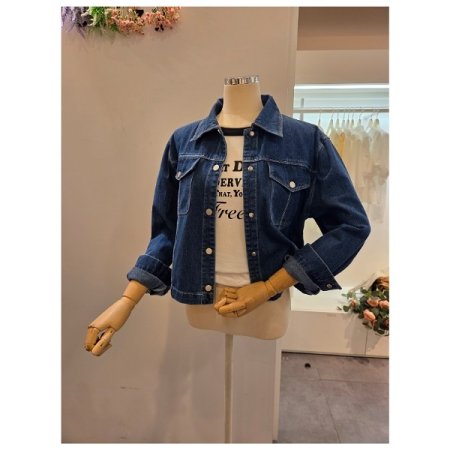 양 포켓 숏 데님 자켓