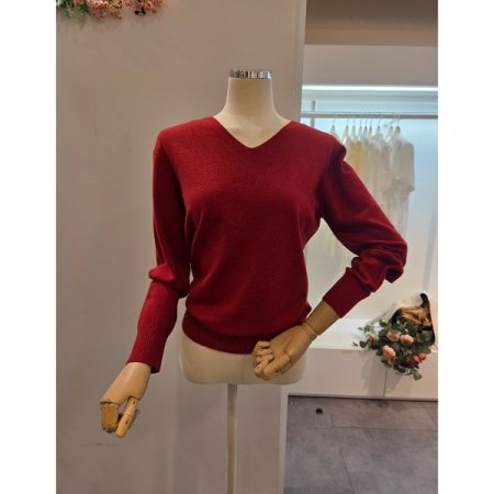 브이넥 무지 기본 니트