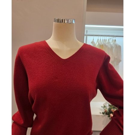 브이넥 무지 기본 니트