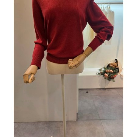 브이넥 무지 기본 니트