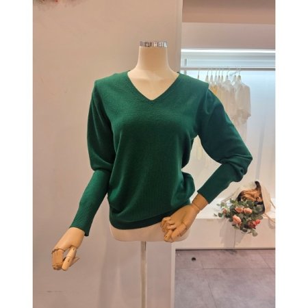 브이넥 무지 기본 니트