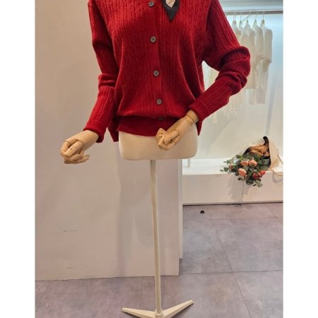 스카프 케이블 가디건 세트