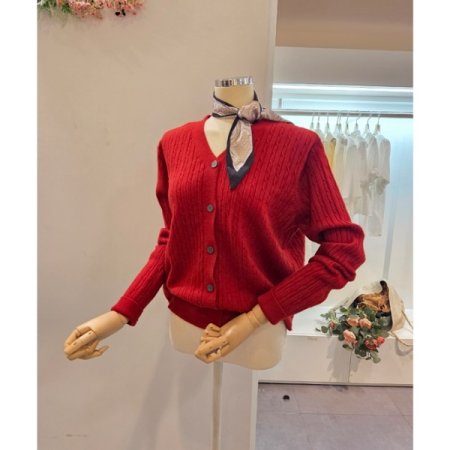 스카프 케이블 가디건 세트