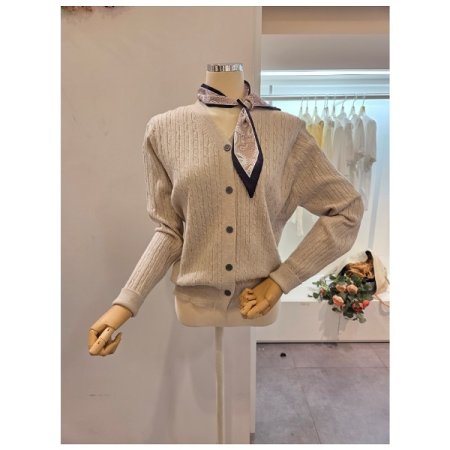 스카프 케이블 가디건 세트