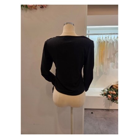 사이드 스트링 언발 티셔츠