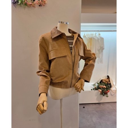 집업 카라 스웨이드 자켓