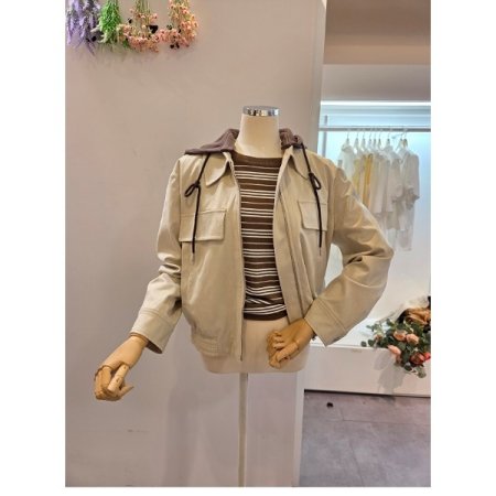 후드 집업 스웨이드 자켓