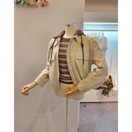 후드 집업 스웨이드 자켓