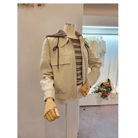 후드 집업 스웨이드 자켓