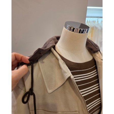 후드 집업 스웨이드 자켓