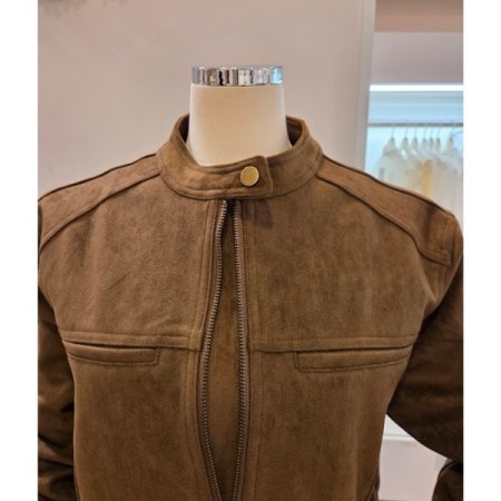 노카라 집업 스웨이드 자켓