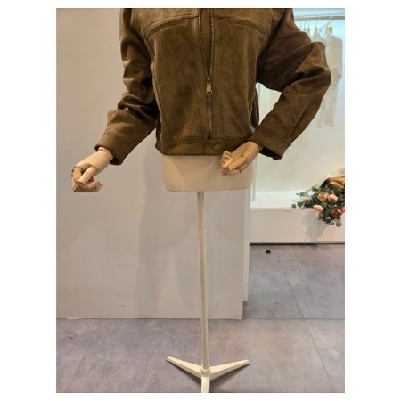 노카라 집업 스웨이드 자켓