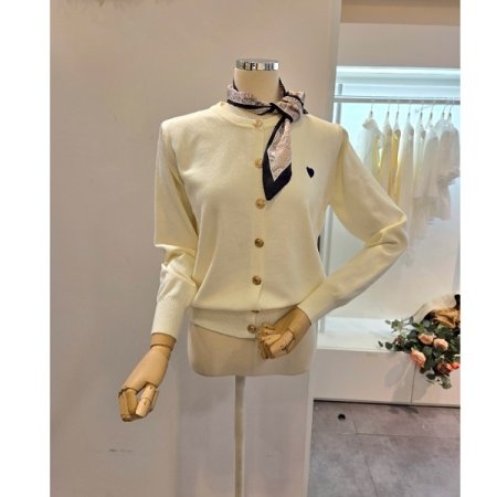 스카프 하트자수 가디건