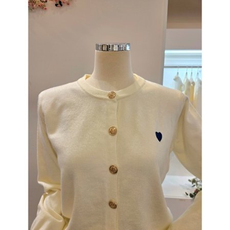 스카프 하트자수 가디건