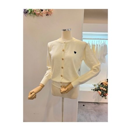 스카프 하트자수 가디건