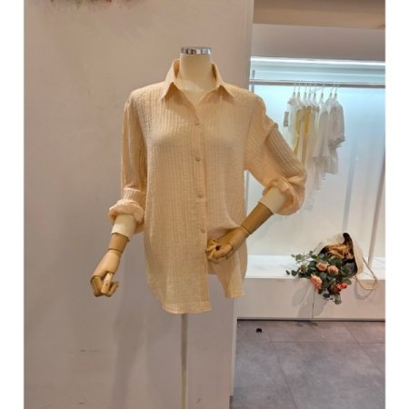 무지 니트 조끼 셔츠 세트