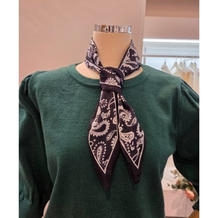 스카프 퍼프 소매 니트