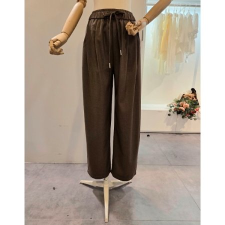 핀턱 밴딩 무지 팬츠