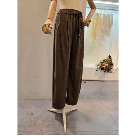 핀턱 밴딩 무지 팬츠