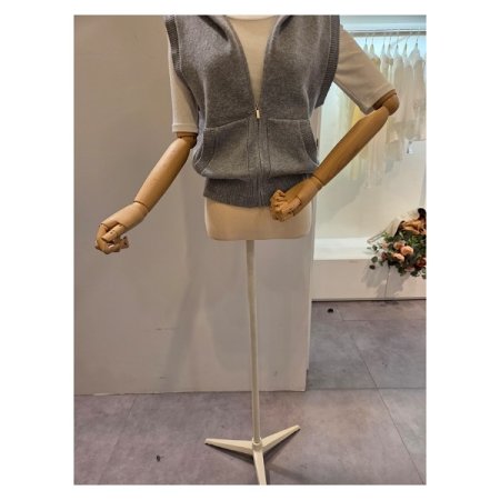 후드넥 포켓 집업 조끼