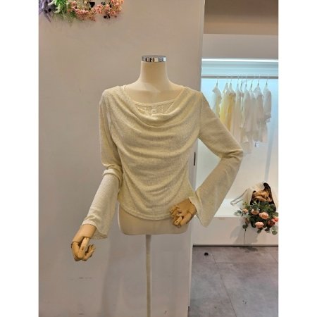 셔링 레이스 포인트 티셔츠