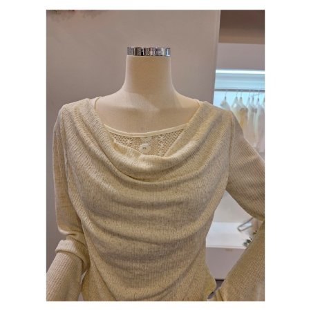 셔링 레이스 포인트 티셔츠